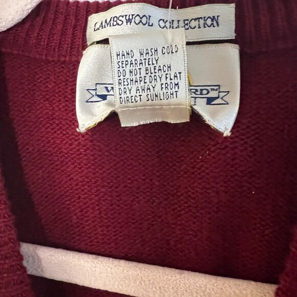 Vintage 90s LambsWool Cable Knit Sweater-Vest Preppy Academia Grandpacore Unisex - Picture 4 of 9